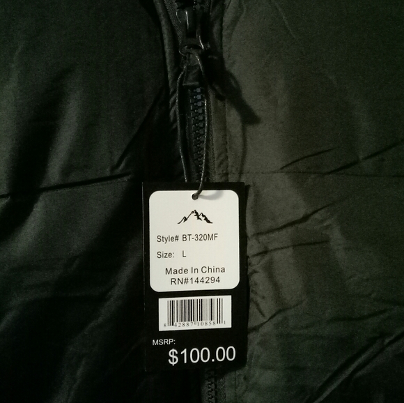 Fleece lined men's jacket removable hood L - Picture 12 of 12